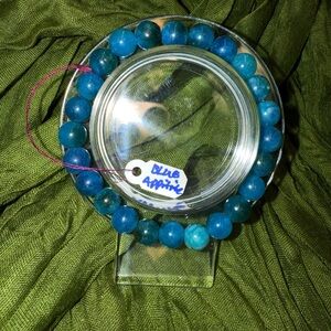 Blue Apatite Beaded Bracelet
